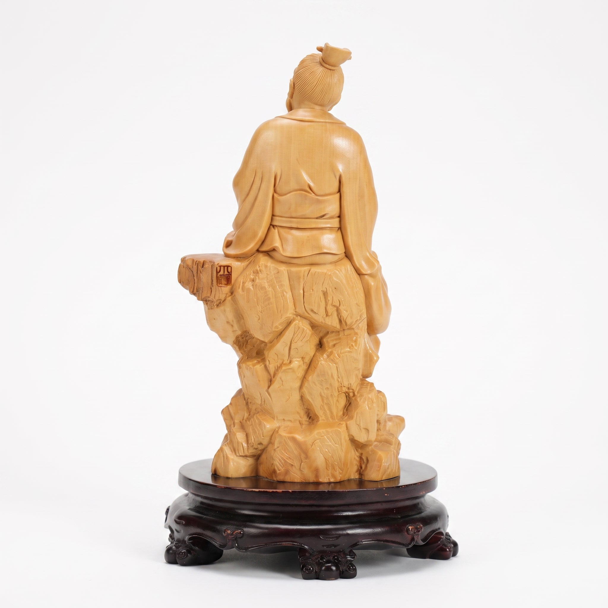 Boxwood Carving of Military Saint Sun Wu (Sun Tzu)