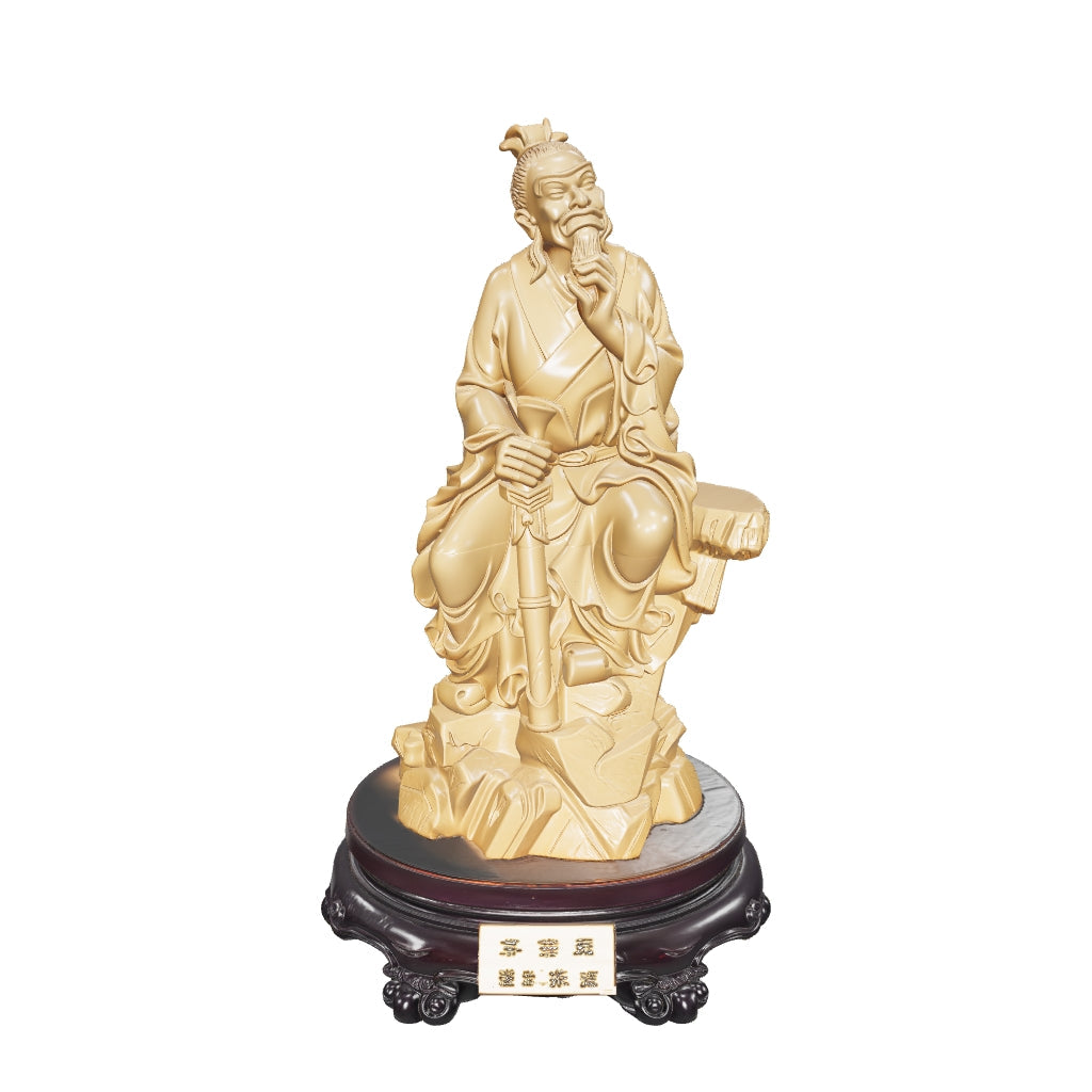 Boxwood Carving of Military Saint Sun Wu (Sun Tzu)