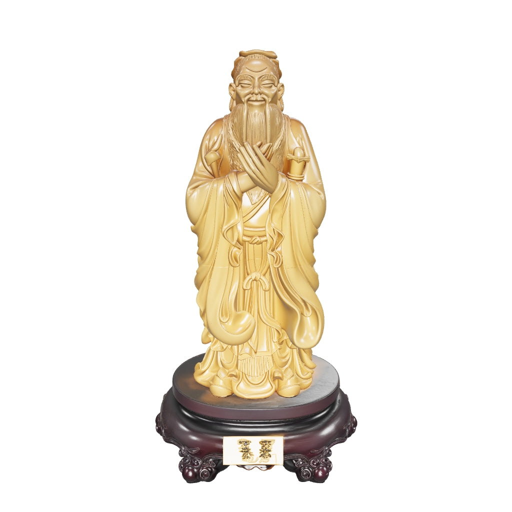 Boxwood Carving of Cultural Saint Confucius