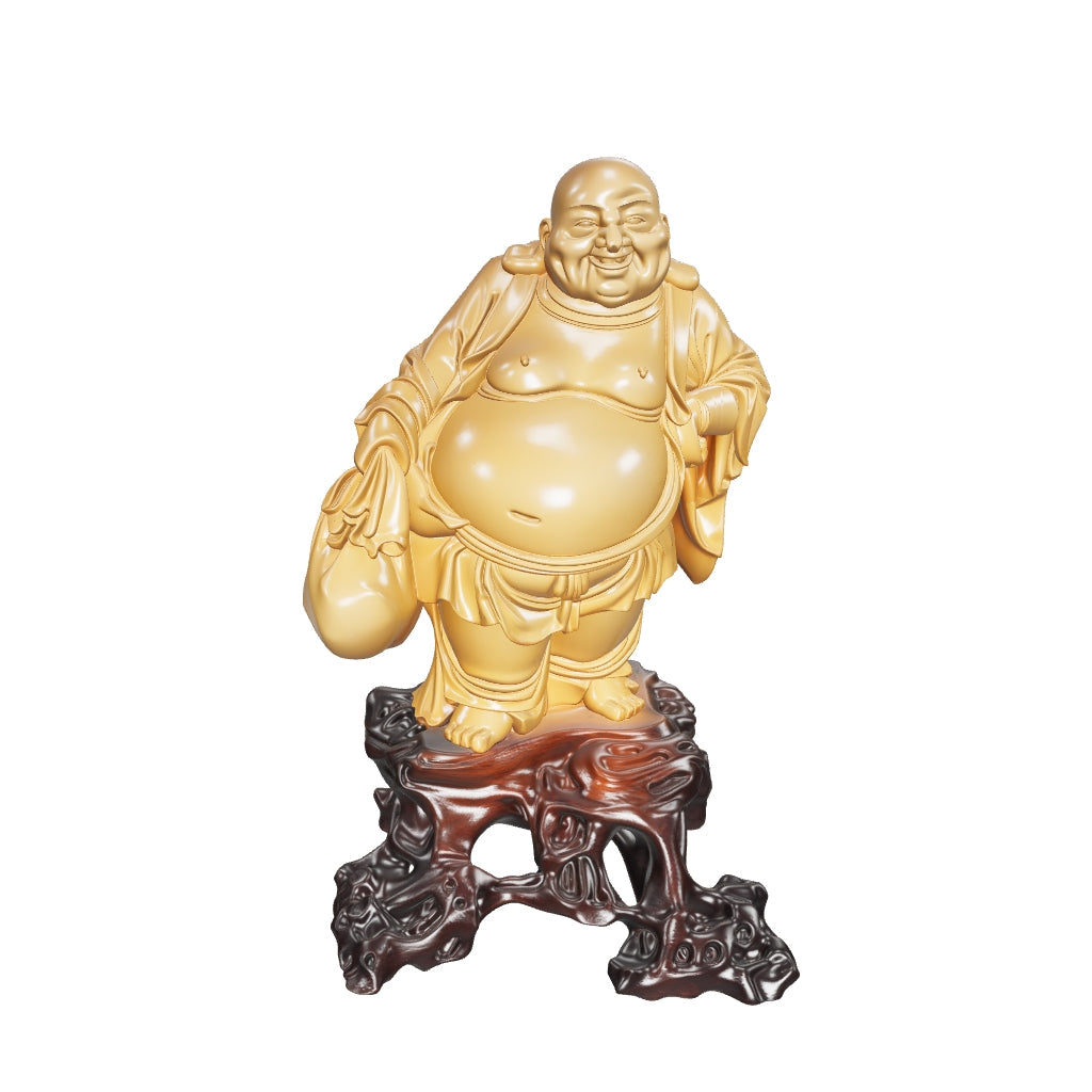 Boxwood Carving of Maitreya Buddha (Laughing Buddha)