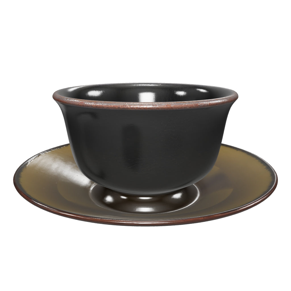 Ge Ware Tea Dust Glaze Cup and Saucer Set